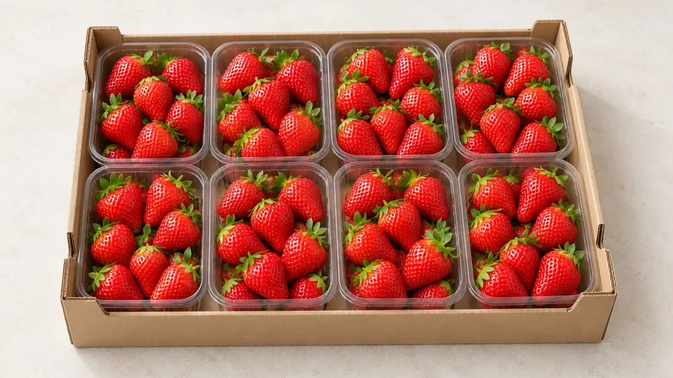 Strawberries, packing